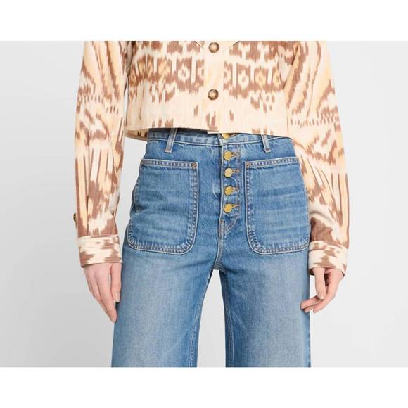 NEW ULLA JOHNSON mathilde long sleeve blouse in moonstone - Picture 1 of 5